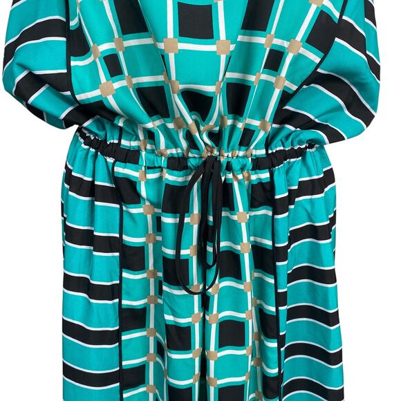 NWT Michael Kors $150 Soho Square Island Blue Printed Maxi Dress SZ XL - Picture 6 of 13